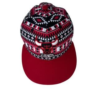 New Era NBA Chicago Bulls Adjustable Snapback Hat Tri-All Print 9FIFTY Red‎ OS